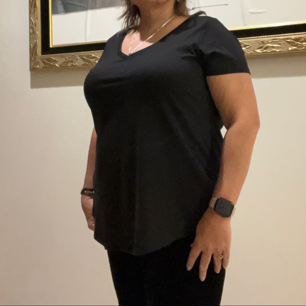 Torrid Classic Fit Jersey V-Neck Black Tee Top